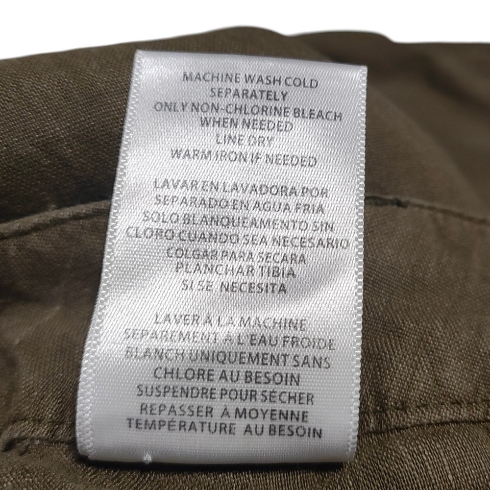 Kut from the Kloth Topaz Wide Leg Linen Blend Pants Olive Green Earthy Size 10 - Picture 9 of 9